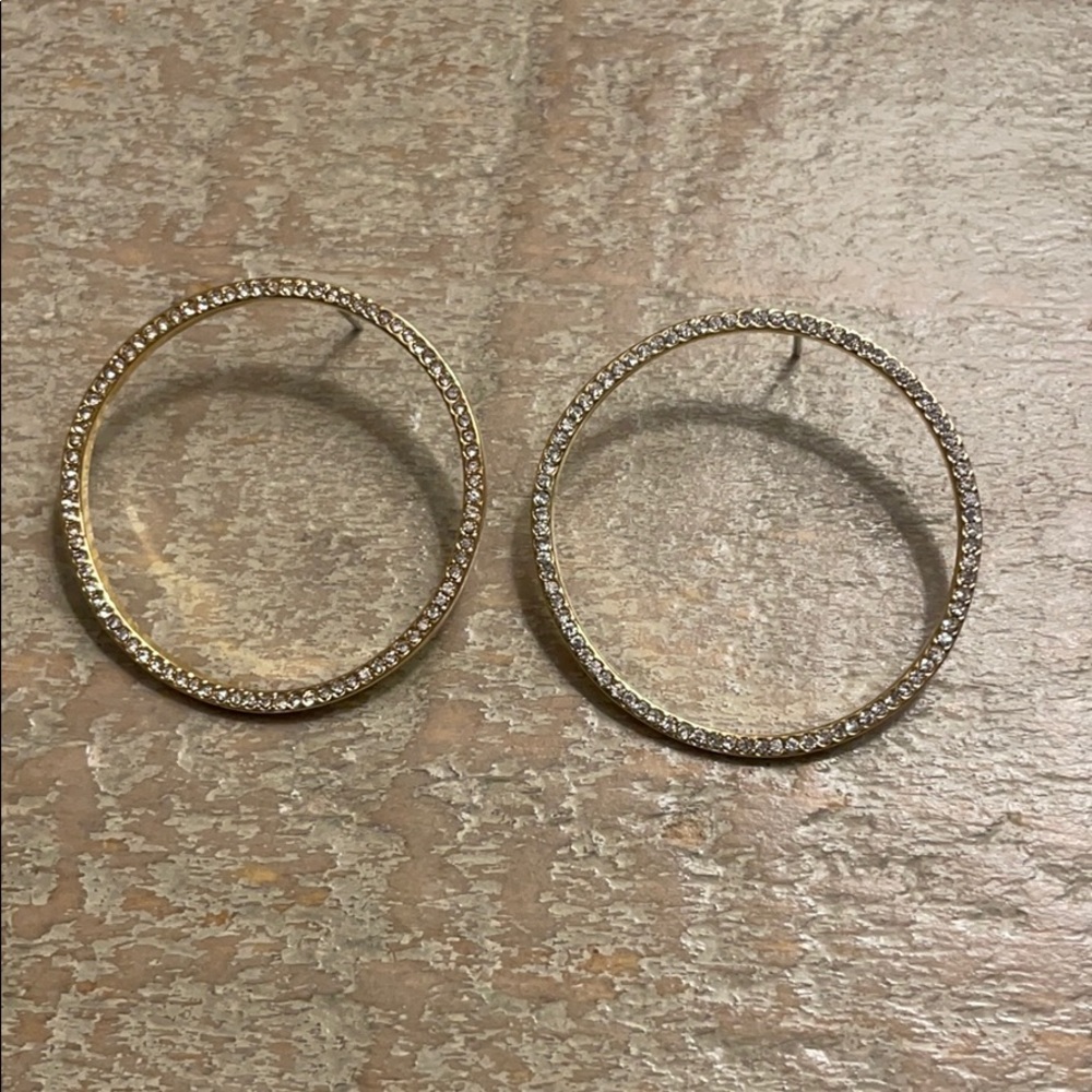 MICHAEL KORS GOLD-TONE PAVE-EARRINGS